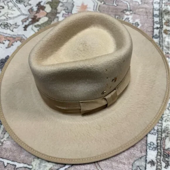 Free People Under The Moon And Stars Hat Wyeth x Free People Moon & Star Embellished Fedora Hat in  main image 4